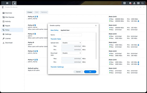 Synology Presto Giải pháp truyền tập tin tức thì 9 Synology Presto Giải pháp truyền tập tin tức thì 9