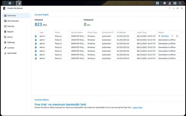Synology Presto Giải pháp truyền tập tin tức thì 8 Synology Presto Giải pháp truyền tập tin tức thì 8