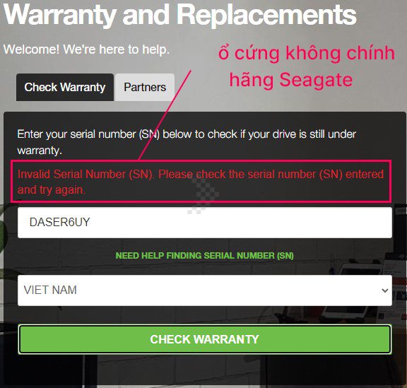 Kiểm tra ổ cứng Seagate chính hãng và hạn bảo hành 3