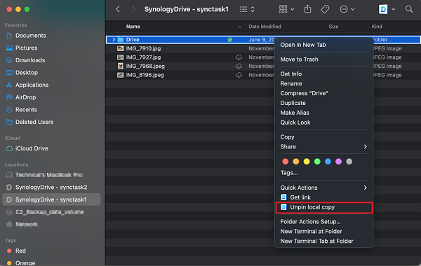 Tính năng On-demand Sync trong Synology Drive Client 51 Tính năng On-demand Sync trong Synology Drive Client 17
