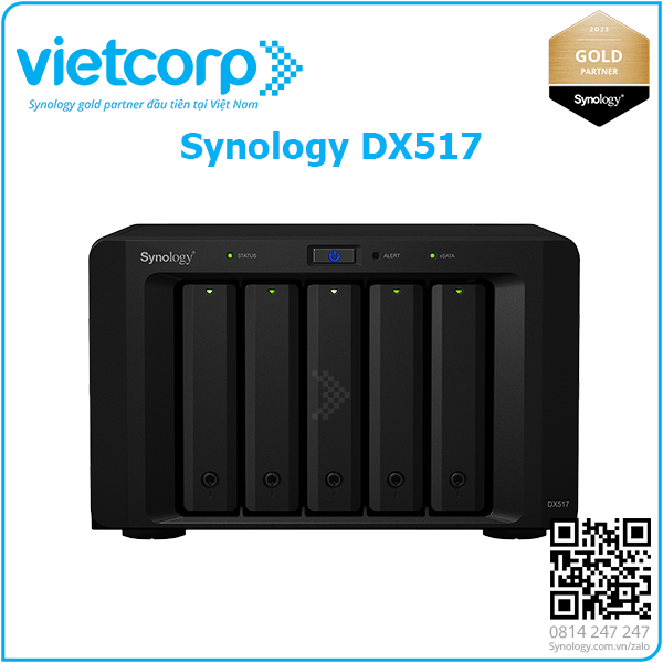 Thiết bị mở rộng Synology DX517 mở rộng thêm 5 khay ổ đĩa