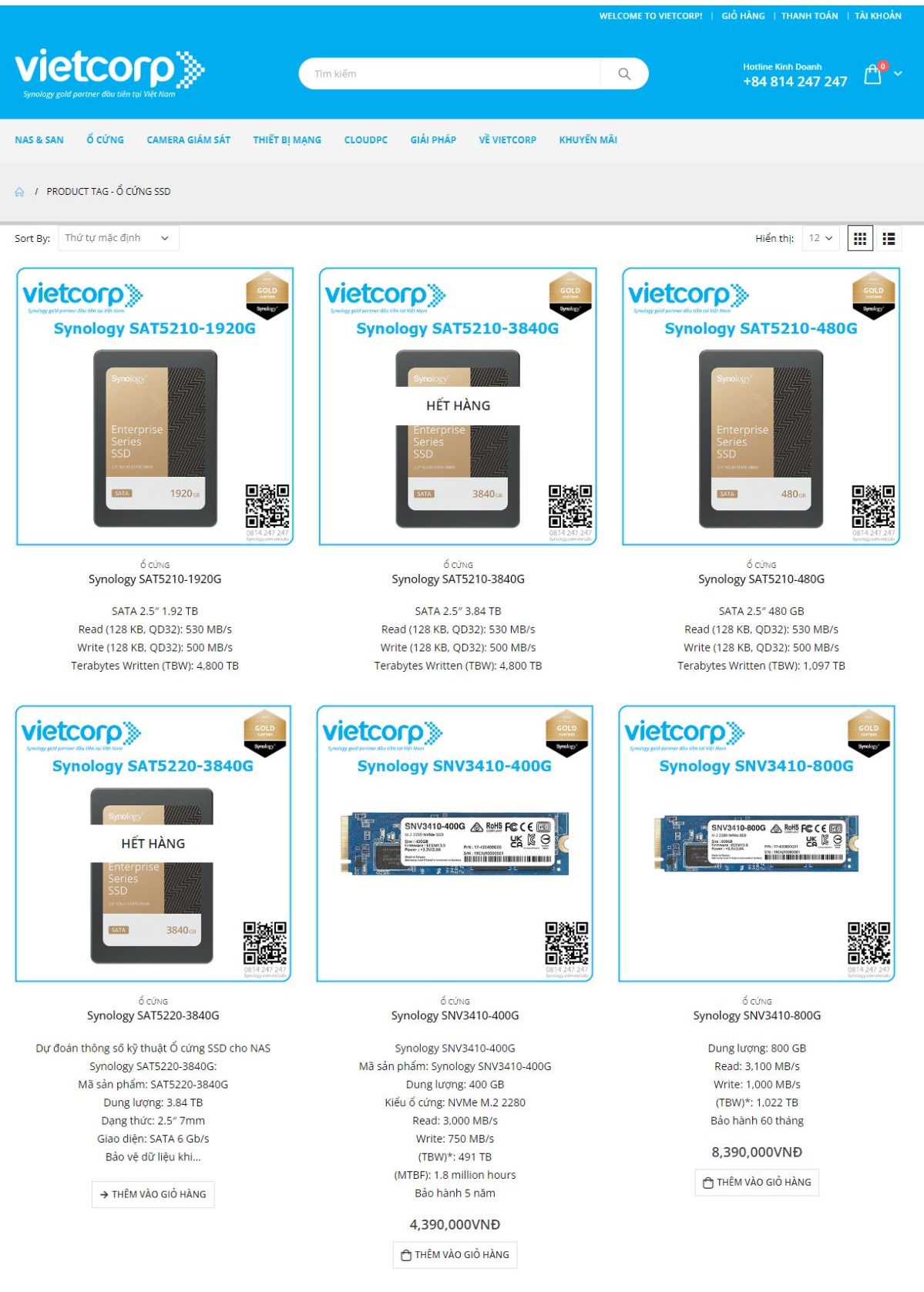 Vietcorp tự hào là nhà phân phối chính hãng Synology hàng đầu tại Việt Nam