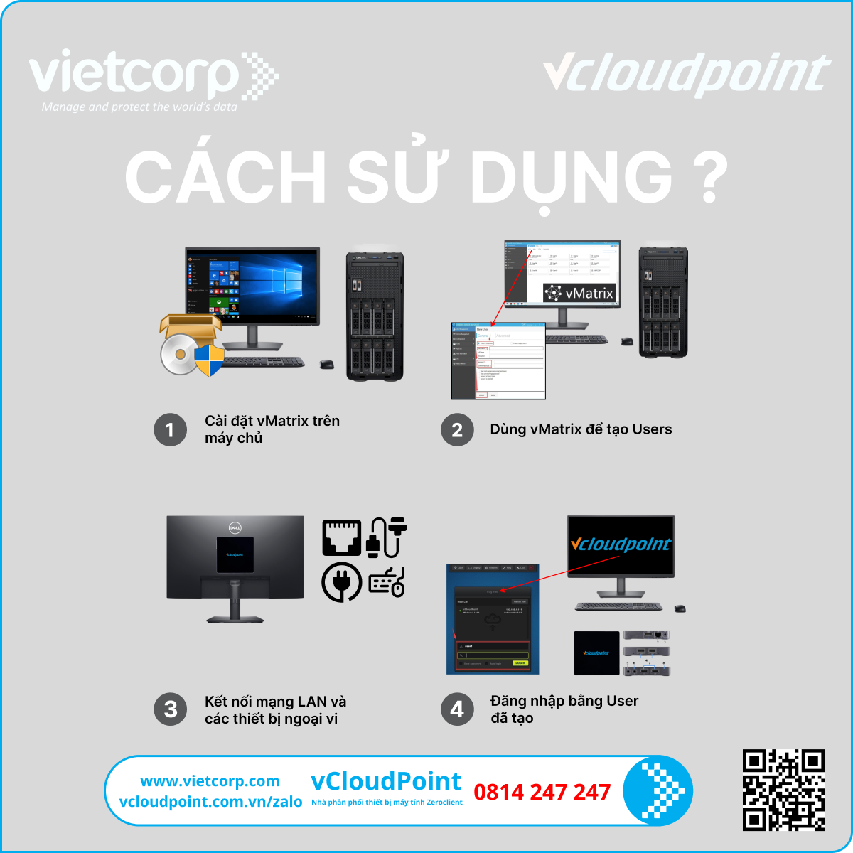 vCloudPoint Zero Client 1 máy chủ chia sẻ 99 người dùng 5 Cách sử dụng vCloudPoint Zero Client