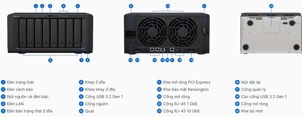 Thiết bị lưu trữ NAS Synology DS1823xs+ 10