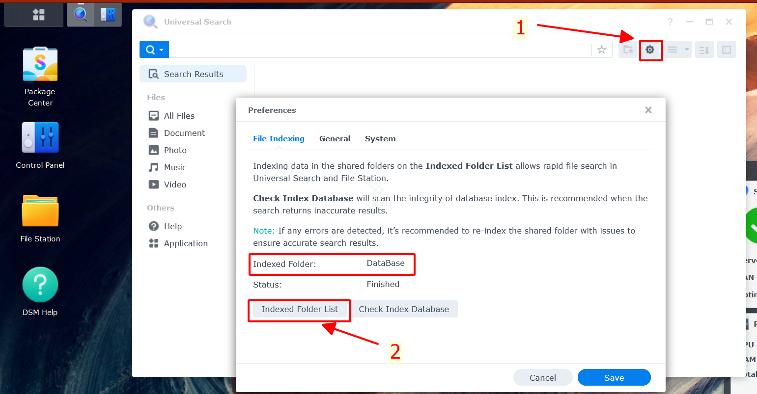 Setting Universal Search